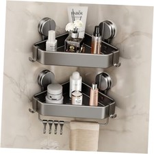 Suction Cup Shower Caddy Corner Suction Corner Shower 2 Pack Gray corners 
