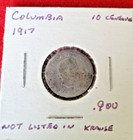 Foreign Coin     COLUMBIA  2 Coin lot 1911 & 19** 10 Centavos SILVER COINS — photo 3