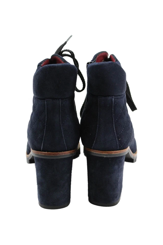 Botas al tobillo Liliana para mujer de gamuza acolchadas con textura azul marino talla 37 7 Foto 3 de 4