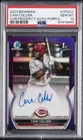 2023 BOWMAN CHROME PROSPECT AUTO PURPLE REFRACTOR CAM COLLIER 206/250 PSA 10