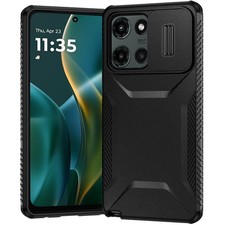 For Moto G Stylus 2026/2025 Case Grip w/ Sliding Rear Lens Cover Tempered Glass