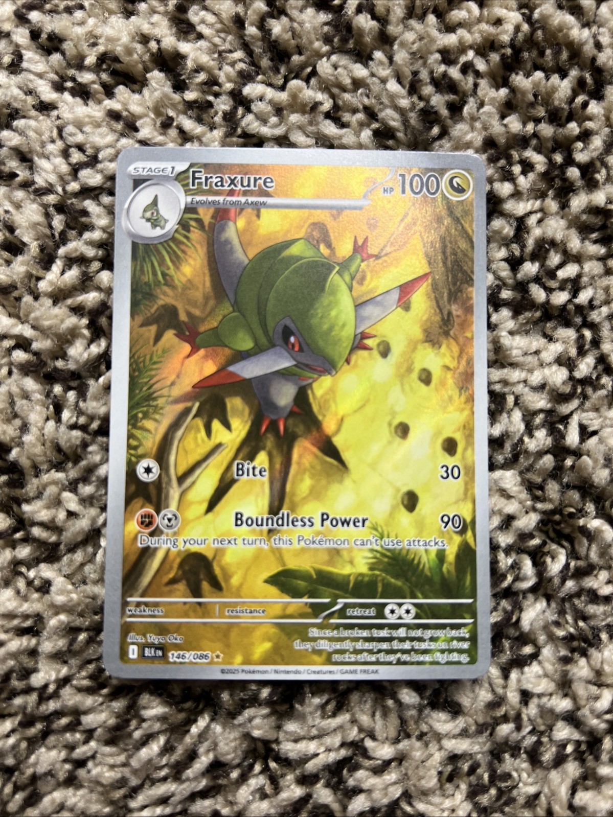 Fraxure 146/086 Pokemon Black Bolt Illustrative Rare (ENGLISH) NM/M SHIPS FAST