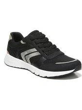 DR SCHOLLS Womens Black Mixed Media Back To It Toe Wedge Sneakers Shoes 9 M