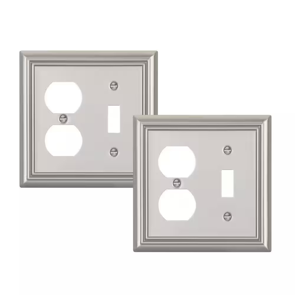 1-toggle/ 1-duplex Metal Wall Plates (2-pac