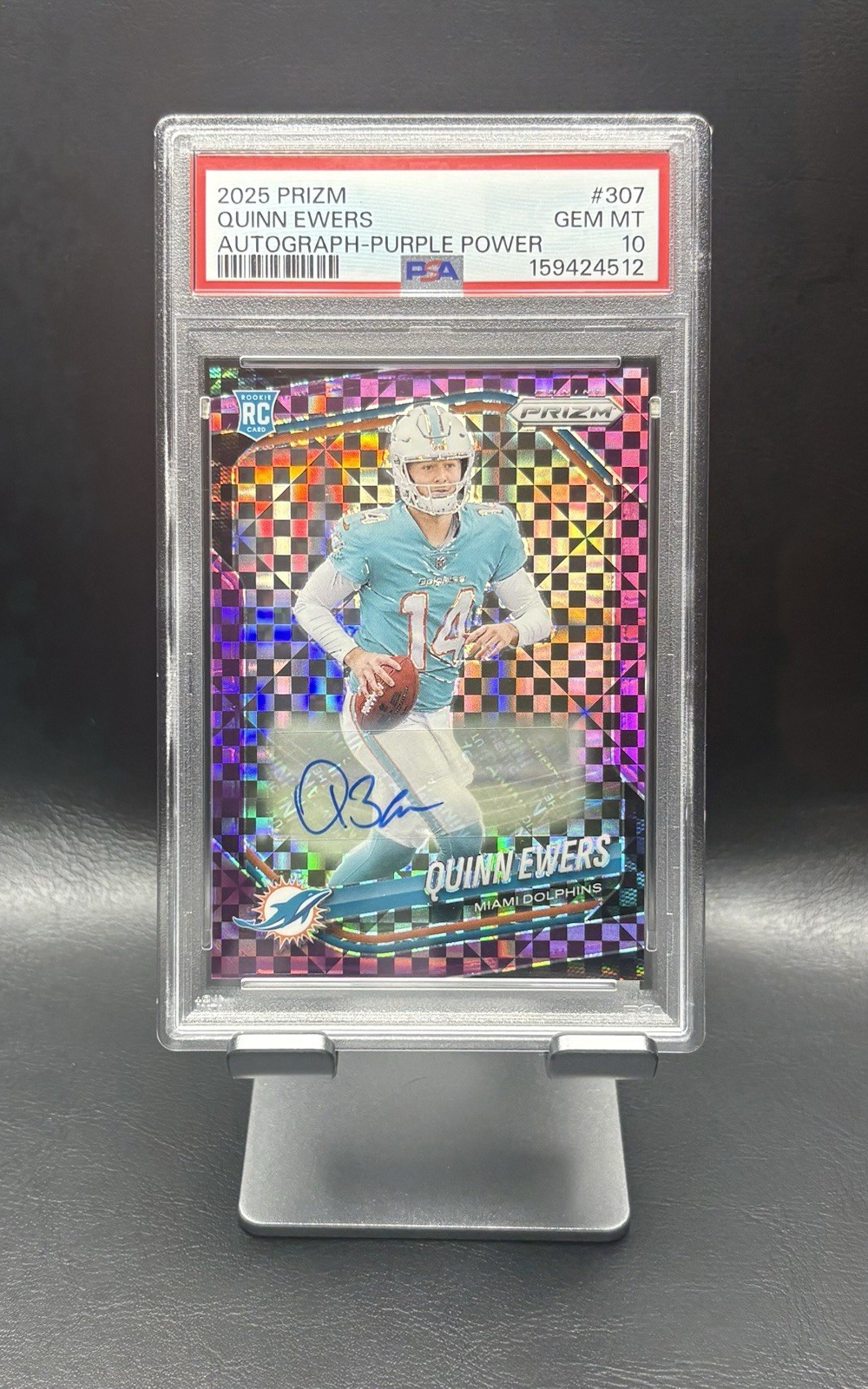 Quinn Ewers Panini Prizm #307 Autograph-Purple Power