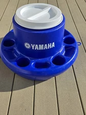 Yamaha Blue Floating Round Plastic Cooler Ice Chest Lake Pool River *READ*