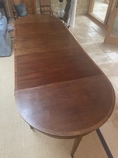 19th century 'D' end extending drop leaf mahogany dining table Sheraton style