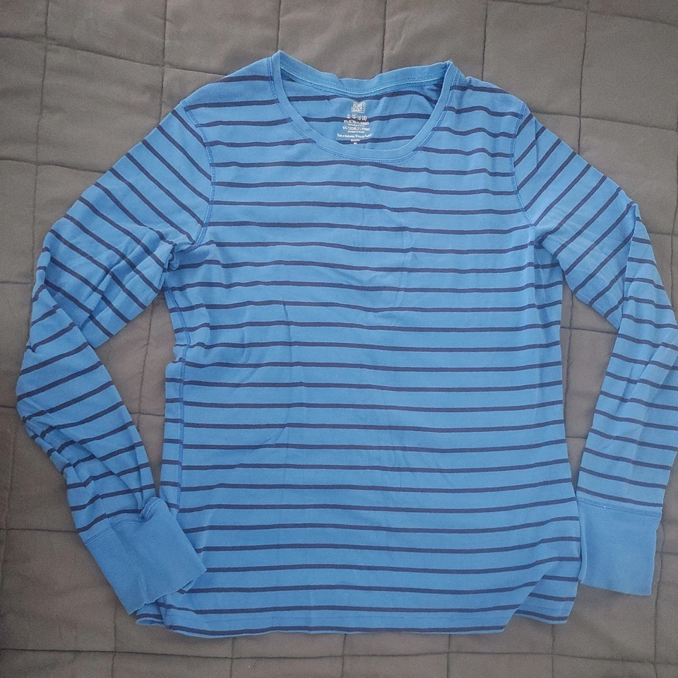 FADED GLORY GIRL STRIPE Blue TOP SIZE 16-18 - Image 3 of 4