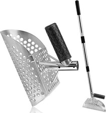 Sand Scoop for Metal Detecting,Heavy Duty Sand Sifter Scoop with Long Handle,
