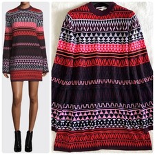 McQ Wool Long Bell Sleeve Short Knit Dress Size S Red Made in Turkey from Japan