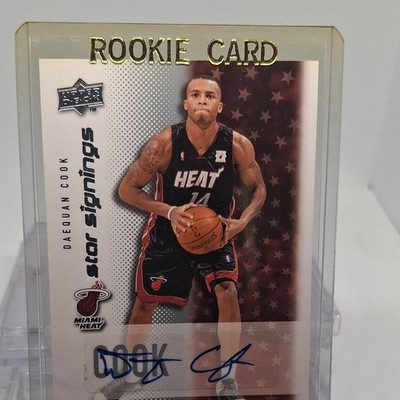 Upper Deck 2008-09 Daequan Cook Rookie Auto Star Signings Miami Heat #SS-DC