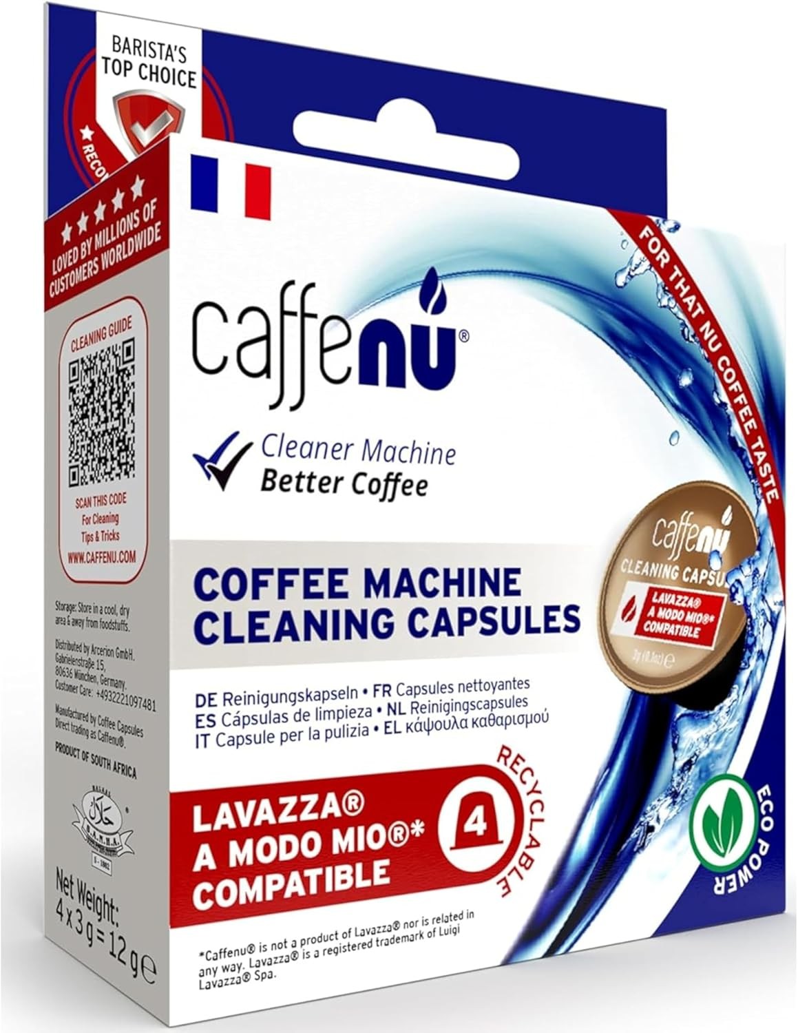 Capsules de nettoyage Caffenu formule dégraissante active pour Lavazza