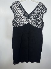 Scarlett Nite Woman Black Sheer Lined Evening Cocktail Dress 22W Sleeveless Lace