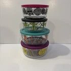 Pyrex Star Wars 8 Piece Glass Food Containers w/ Lids Vader Yoda Chewbacca Droid
