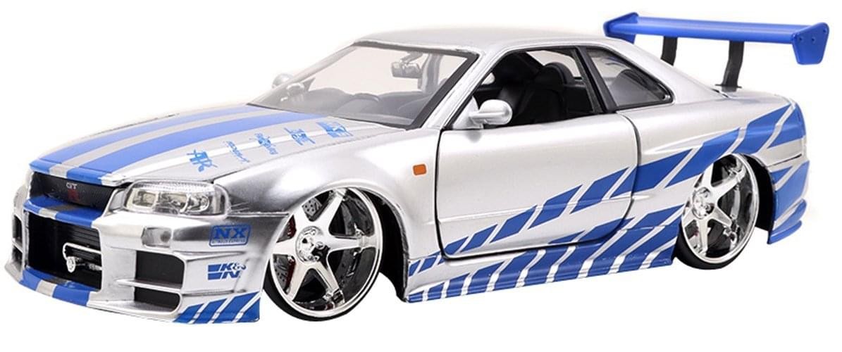 Fast & Furious 1:24 Veicolo Diecast: Nissan GT R R34 Di Brian, Argento