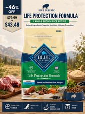 Blue Buffalo Life Protection Formula Adult Dry Dog Food, Lamb, Brown Rice, 30Lb
