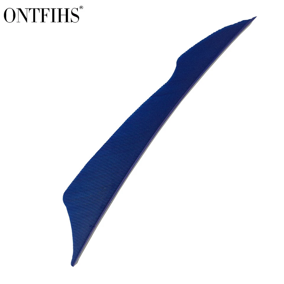 Right Wing 100PCS 4" Dark Blue Sting Archery Fletches Arrrow Feather Fletchings - Image 3 of 4
