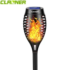 LED Solar Power Torch Flame Light Outdoor Garden Lawn Landscape Flickering Lamp