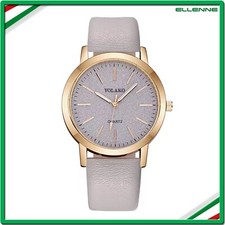 ✅ OROLOGIO DONNA ACCIAIO PELLE PU POLSO MODERNO SOTTILE RAGAZZA ARGENTO F04a ✅