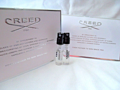 2 CREED AVENTUS  Eau De Parfum Perfume Carded Sample Spray 0.07oz/ 2 ml NEW