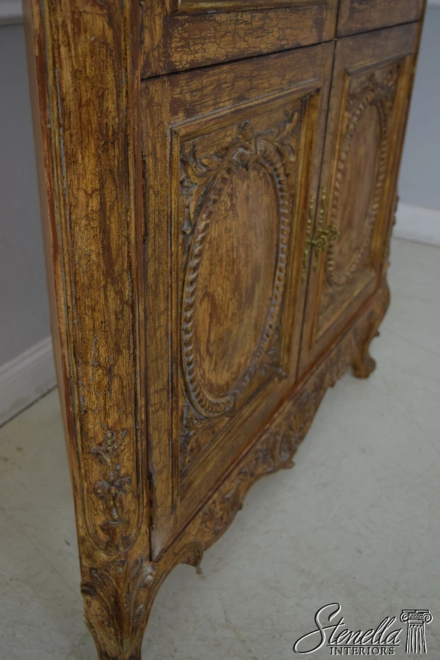 65196EC: Armario esquinero decorado con pintura estilo francés Luis XIV Foto 4 de 4