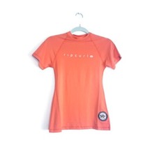 Rip Curl Womens Coral Golden Rays Surf Shirt Rash Guard Sz 4 6 10 Relaxed Beach