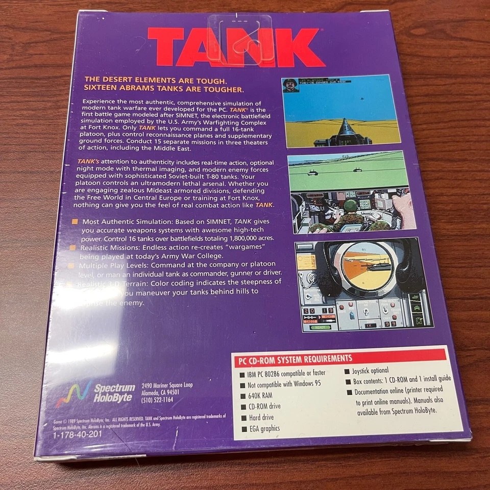 Tank Abrams Simulation Big Box Spectrum Holobyte 1989 PC Game Factory Sealed New - Image 2 of 4
