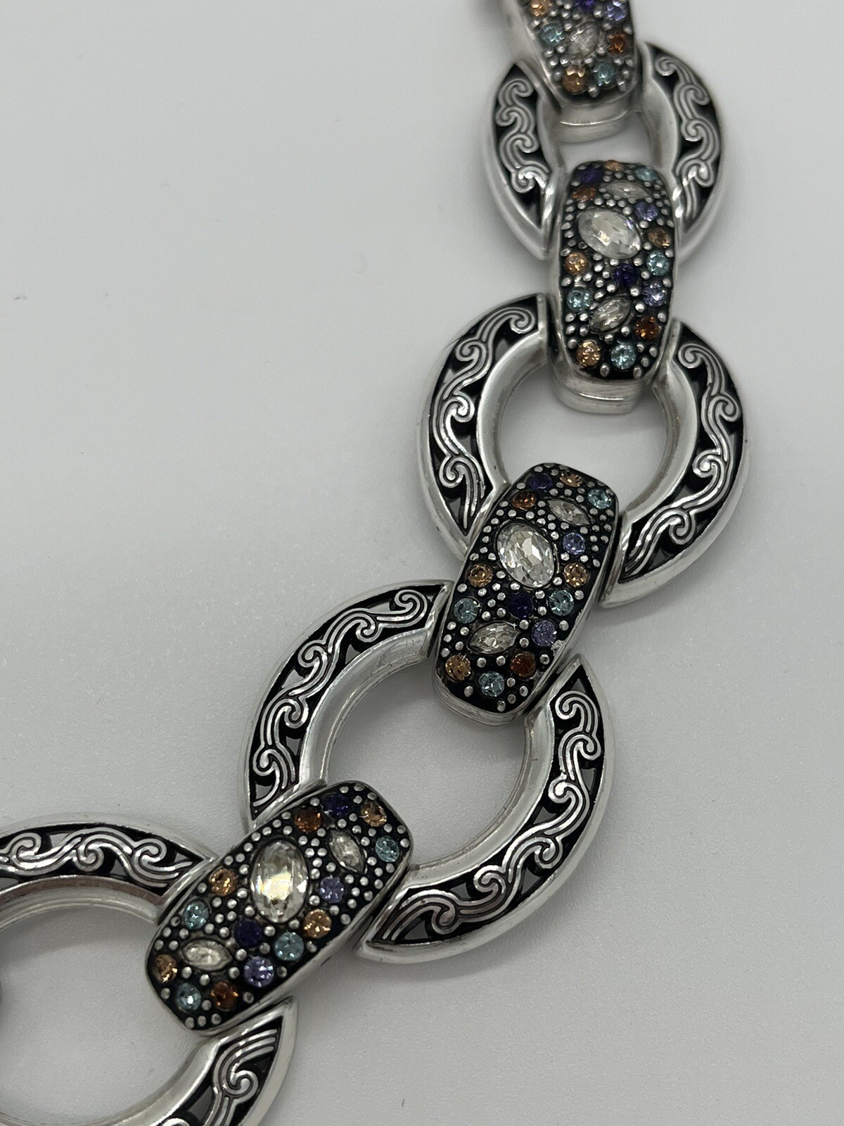 Brighton, Silver Toned, Multi Colored Crystals, J… - image 6