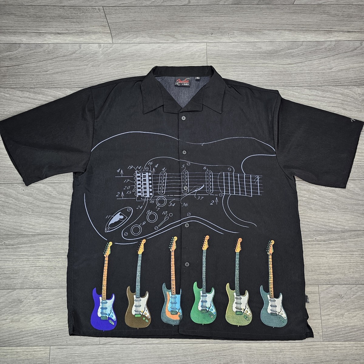 Vintage Fender Guitar Shirt Collection by DaVinci Logo Mens 2XL