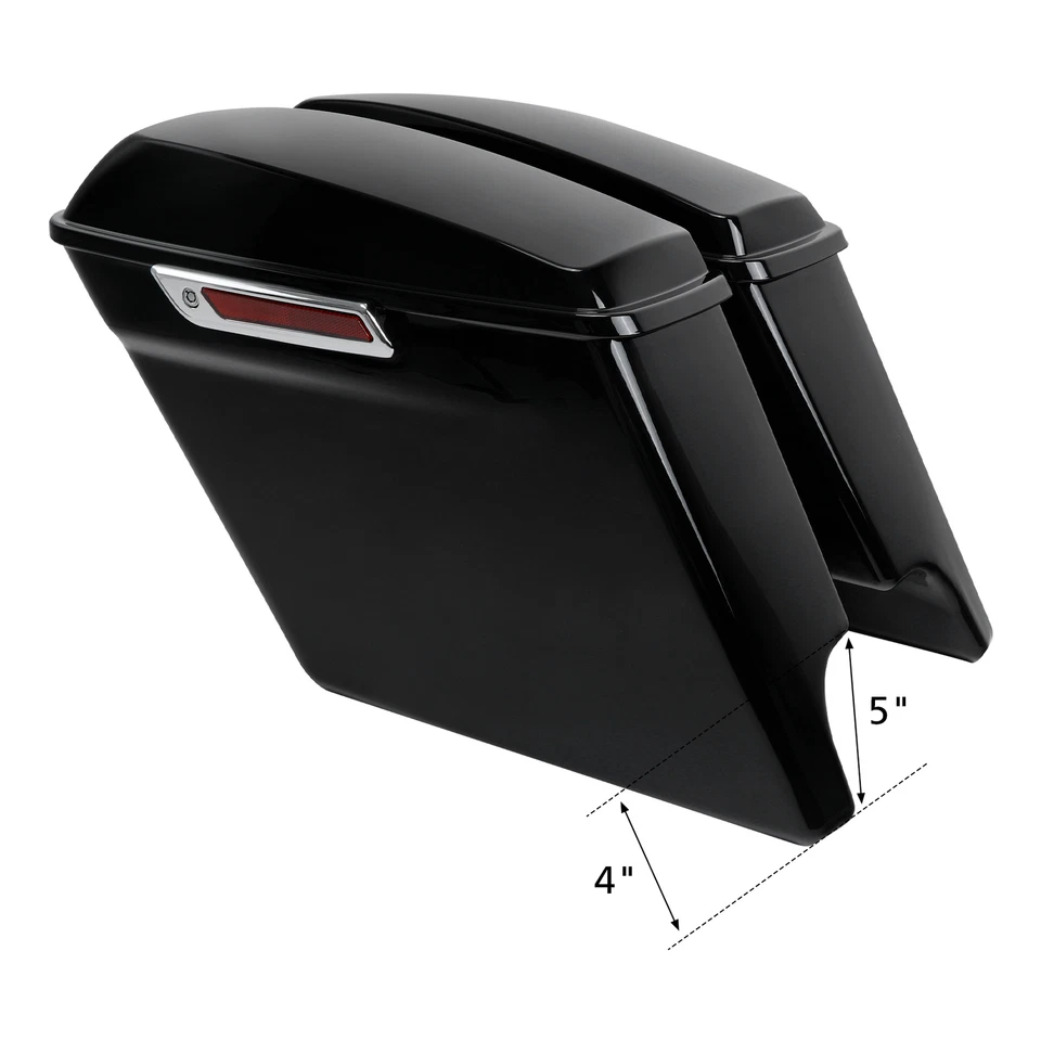 5" Stretched Hard Saddlebags Fit For Harley Softail Fatboy Cross Bones 1984-2017 - Image 4 of 4
