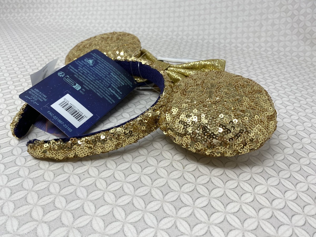 Disney Parks Wish Minnie Mouse Ear Headband Gold Sequin Star Asha New with Tags Disney Parks Wish Star Sequined Minnie Mouse | Mercari main image 2