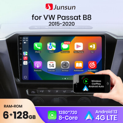 6+128GB Android 13 Autoradio Carplay Für VW Passat B8 2018-2021 GPS Navi FM WIFI