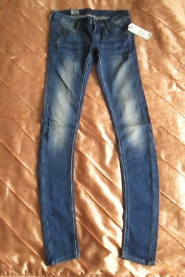 G-STAR RAW SLIM FIT DENIM DAMEN JEANS RADAR SMITH SKINNY WMN BLAU W26 L34 NEU