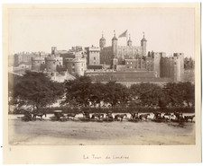 England, the tower of London Vintage Albumen Print, Albumen Print 13x20 
