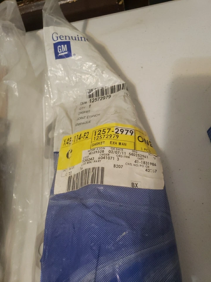 Par de juntas de colector de escape originales GM 04-07 Pontiac Saturn Chevrolet 12572979 Foto 3 de 3