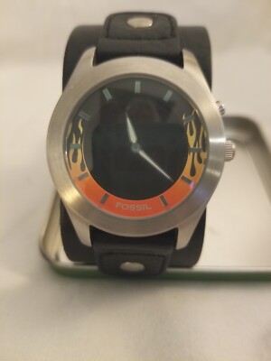 FOSSIL フォッシル BIG TIC JR-8 Men's Fossil Big Tic Jr-8200 50m Red Flame Dial SS Quartz