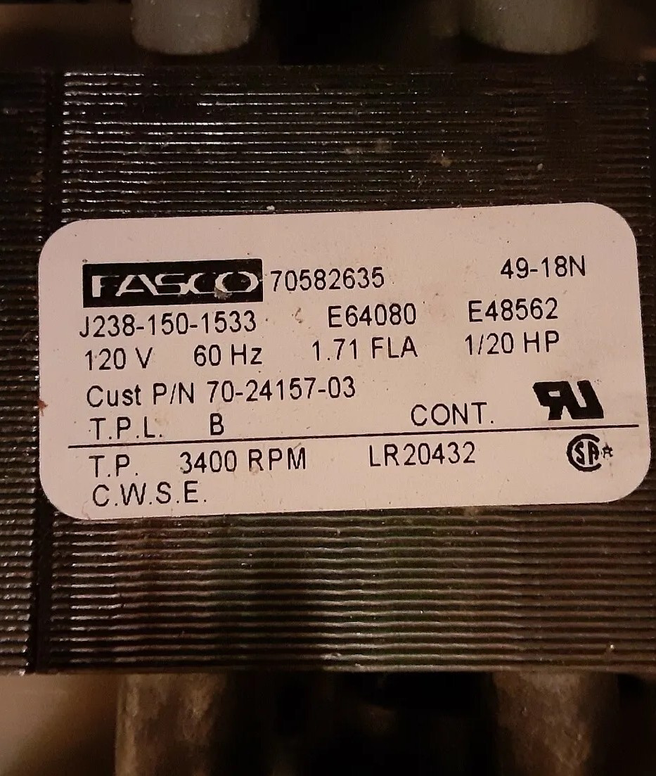 J2381501533 FASCO DRAFT INDUCER BLOWER 70582635 702415703 3400