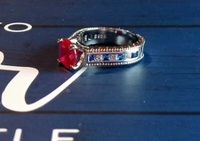 $3000 Valentines Love Red 2 Ct Round Cut Ruby Size 6 "Tested with Gem Tester"