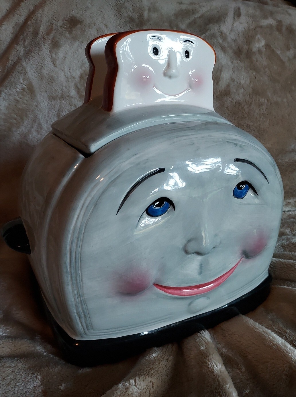 Vintage Smiling Toaster Cookie Jar Clayart Ceramic 1995 Happy Toast