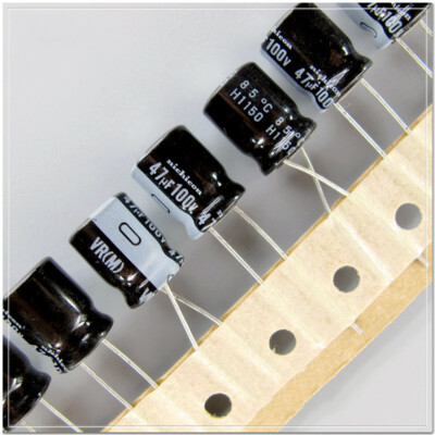 nichicon VR series 47uF/100V audio electrolytic capacitor 10X12.5 foot pitch 5mm