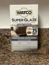 RUSTOLEUM WATCO SUPER GLAZE POUR ON HIGH GLOSS EPOXY 1 QUART AGED WOOD  FREE S&H