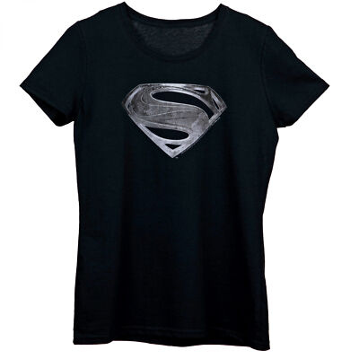 Superman Justice League Style Logo Women's T-Shirt Black