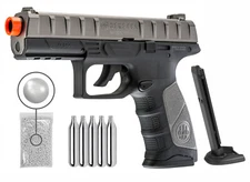 Umarex Beretta APX Black Grey CO2 AirSoft BB Pistol and Extra Mag and BBs Bundle