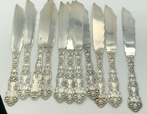Imperial Chrysanthemum sterling by Gorham individual Fish Knives 7 1/8" - Picture 6 of 6