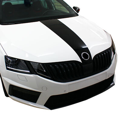 Motorhauben Dekor Folie 5E FL Schwarz Glanz Aufkleber Powerdome Tuning D082