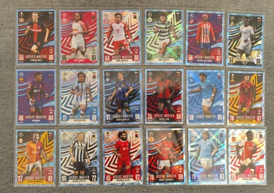 Match Attax Extra 23/24 Alle 18 Assist Master Set Full Blue Crystal Parallel