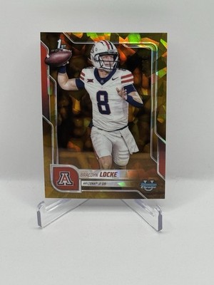 BRAEDYN LOCKE 2025 BOWMAN UNIVERSITY CHROME 1ST SAPPHIRE GOLD REFRACTOR 05/50