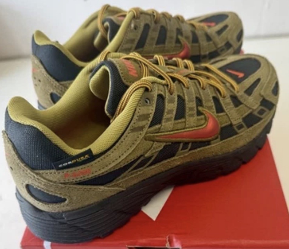 Nike P-6000 PRM GS Olive Flak Picante Red Black UK 5 New Full Box Rare image 6