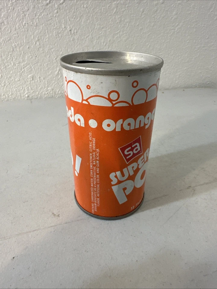 Lata de refresco naranja Super Pop SA rara de colección Foto 3 de 4