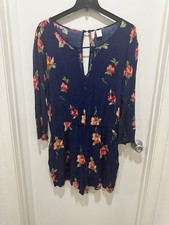 Mimi Chica Women's 3/4 Sleeve Floral Print Skort Dress Size 3X